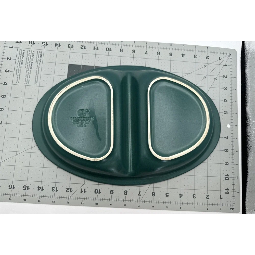 Pfaltzgraff Solstice Dark Green‎ Divided Vegetable Serving Dish Platter